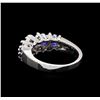 Image 3 : 1.01 ctw Sapphire and Diamond Ring - 14KT White Gold