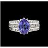 Image 2 : 14KT White Gold 2.48 ctw Tanzanite and Diamond Ring