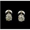 1.35 ctw Diamond Solitaire Earrings - 14KT White Gold
