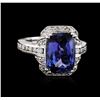 Image 2 : 14KT White Gold 5.42 ctw Tanzanite and Diamond Ring