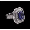 Image 1 : 14KT White Gold 2.74 ctw Tanzanite and Diamond Ring