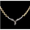 Image 2 : 14KT White and Yellow Gold 8.84 ctw Diamond Necklace