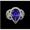Image 2 : 5.58 ctw Multi Gemstone and Diamond Ring - 14KT White Gold