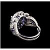 Image 3 : 5.58 ctw Multi Gemstone and Diamond Ring - 14KT White Gold