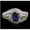 Image 1 : 14KT White Gold 1.51 ctw Sapphire and Diamond Ring
