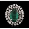 Image 2 : 14KT White Gold 3.16 ctw Emerald and Diamond Ring