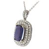 Image 3 : 14KT White Gold GIA Certified 16.65 ctw Tanzanite and Diamond Pendant With Chain