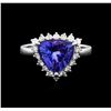 Image 1 : 14KT White Gold 2.76 ctw Tanzanite and Diamond Ring
