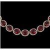 Image 1 : 97.13 ctw Ruby and Diamond Necklace - 14KT Yellow Gold
