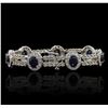 Image 2 : 14KT White Gold 8.54 ctw Sapphire and Diamond Bracelet