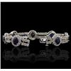 Image 3 : 14KT White Gold 8.54 ctw Sapphire and Diamond Bracelet