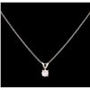 Image 1 : 0.32 ctw Diamond Pendant With Chain - 14KT White Gold