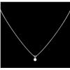 Image 2 : 0.32 ctw Diamond Pendant With Chain - 14KT White Gold