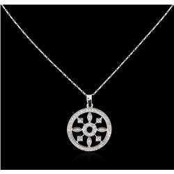 14KT White Gold 0.54 ctw Diamond Pendant With Chain