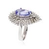 Image 3 : 14KT White Gold 4.29 ctw Tanzanite and Diamond Ring