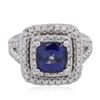 Image 2 : 14KT White Gold 2.72 ctw Sapphire and Diamond Ring