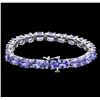 Image 2 : 14KT White Gold 26.35 ctw Tanzanite Bracelet