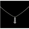 1.84 ctw Diamond Pendant With Chain - 14KT White Gold