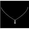 Image 2 : 1.84 ctw Diamond Pendant With Chain - 14KT White Gold