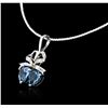 Image 3 : 14KT White Gold 6.00 ctw Topaz and Diamond Necklace