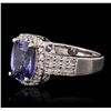 Image 1 : 14KT White Gold 2.08 ctw Tanzanite and Diamond Ring