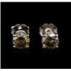 Image 1 : 14KT White Gold 1.22 ctw Fancy Brown Diamond Stud Earrings