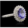 Image 1 : 14KT White Gold 1.92 ctw Tanzanite and Diamond Ring