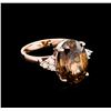 Image 1 : 12.06 ctw Zircon and Diamond Ring - 14KT Rose Gold