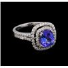 Image 1 : 2.05 ctw Tanzanite and Diamond Ring - 14KT White Gold