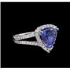 Image 1 : 14KT White Gold 4.74 ctw Tanzanite and Diamond Ring