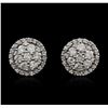 Image 1 : 14KT White Gold 0.90 ctw Diamond Earrings