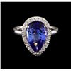 Image 2 : 3.58 ctw Tanzanite and Diamond Ring - 14KT White Gold