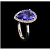 Image 4 : 3.58 ctw Tanzanite and Diamond Ring - 14KT White Gold
