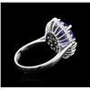Image 3 : 14KT White Gold 3.67 ctw Tanzanite and Diamond Ring