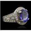 Image 1 : 14KT White Gold 5.21 ctw Tanzanite and Diamond Ring