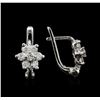 Image 2 : 14KT White Gold 0.50 ctw Diamond Earrings