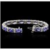 Image 3 : 14KT White Gold 17.85 ctw Tanzanite and Diamond Bracelet