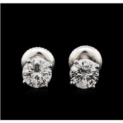 1.17 ctw Diamond Stud Earrings - 14KT White Gold