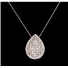 Image 1 : 0.50 ctw Diamond Pendant With Chain - 14KT White Gold
