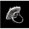 Image 3 : 30.20 ctw Blue Topaz and Diamond Ring - 14KT White Gold