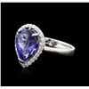 Image 1 : 14KT White Gold 3.76 ctw Tanzanite and Diamond Ring