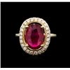 Image 2 : 14KT Yellow Gold 3.89 ctw Ruby and Diamond Ring