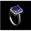 Image 4 : 5.58 ctw Tanzanite and Diamond Ring - 14KT White Gold