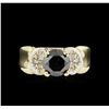 Image 2 : 14KT Yellow Gold 1.70 ctw Black & White Diamond Ring