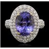 Image 2 : 14KT Two-Tone Gold 5.40 ctw Tanzanite and Diamond Ring
