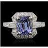 Image 2 : 14KT White Gold 2.18 ctw Tanzanite and Diamond Ring