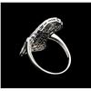 Image 3 : 0.50 ctw Blue Sapphire and Diamond Ring - 18KT White Gold