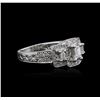 Image 1 : 18KT White Gold 0.88 ctw Diamond Ring