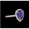 Image 1 : 14KT Rose Gold 2.77 ctw Tanzanite and Diamond Ring