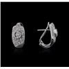 Image 2 : 14KT White Gold 0.93 ctw Diamond Earrings